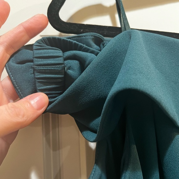 NWT Adrianna Papell Crepe Chiffon Gown Hunter Green 20 - Picture 4 of 9